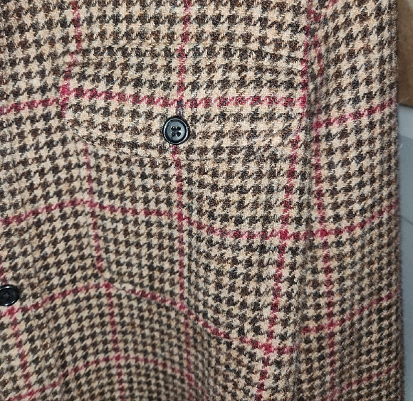 Polo Ralph Lauren Houndstooth Brown Wool Shirt Jacket LIKE NEW - Picture 3 of 9
